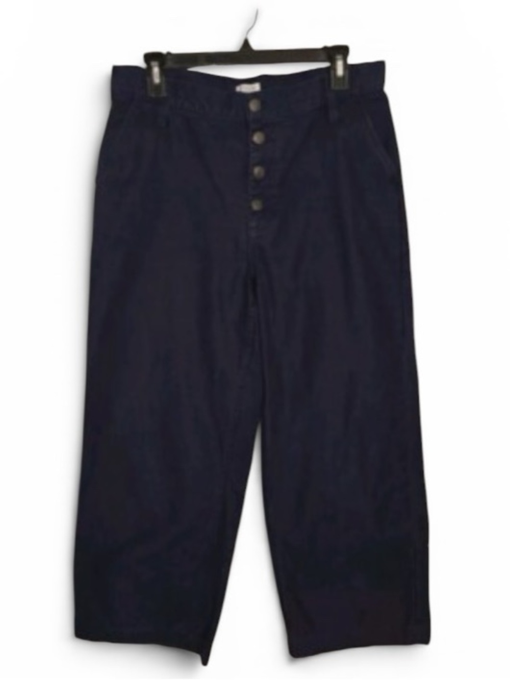 J. Crew Factory Navy Button-Front Crop Pants